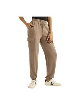 Scoop Ultimate ScubaKnit Cargo Joggers Tan Drawstring Athleisure Pants